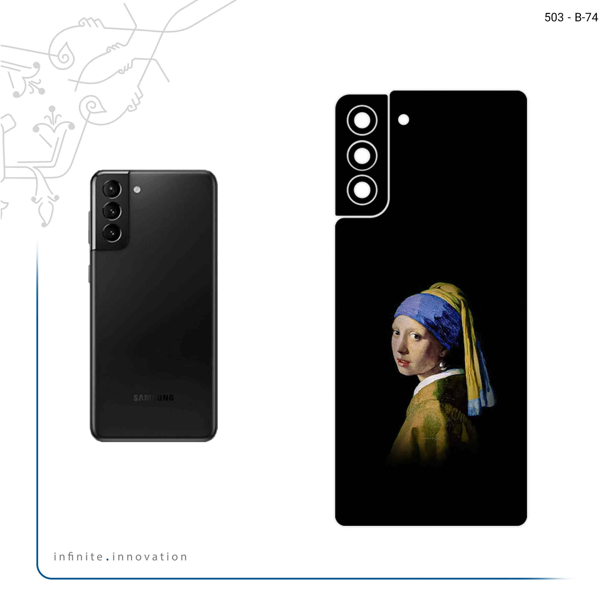 برچسب پوششی ماهوت مدل Girl with a Pearl Earring of Vermeer مناسب برای گوشی موبایل سامسونگ Galaxy S21 Plus 5G