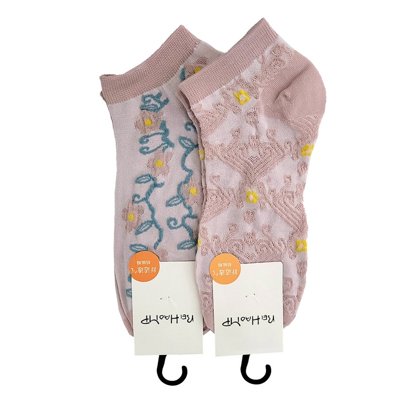 جوراب زنانه مدل برجسته فانتزی کد 01226 بسته 2 عددی