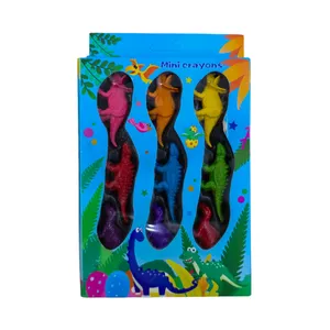 مداد شمعی 9 رنگ مدل دایناسور