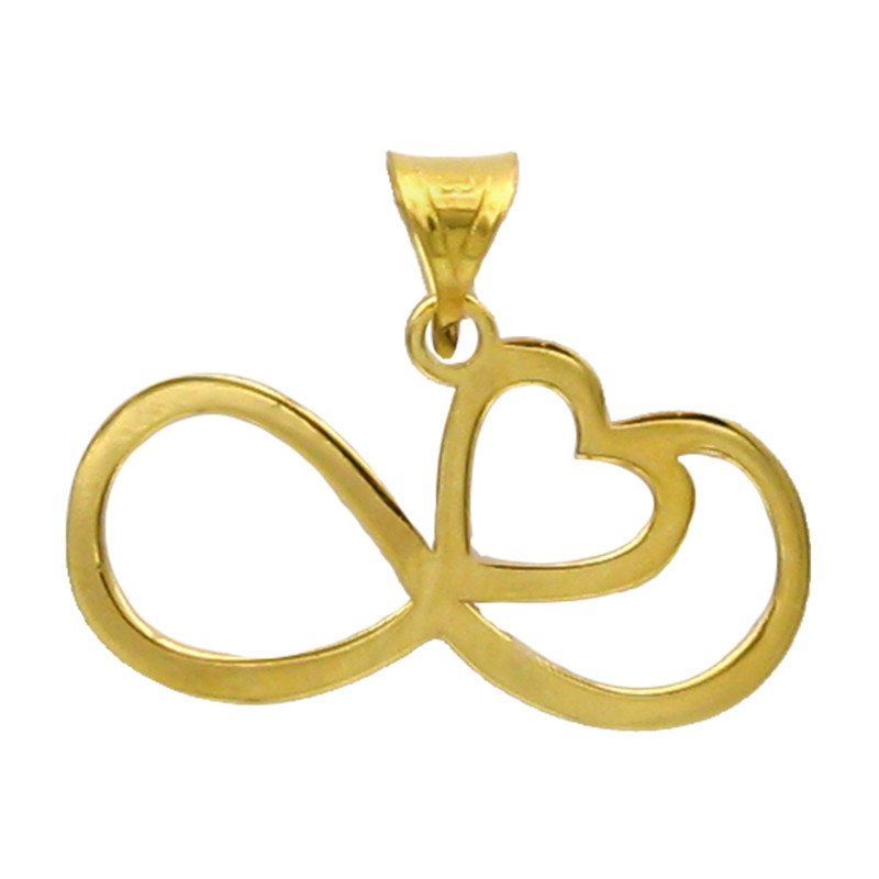 نیم ست طلا 18 عیار زنانه کاپانی طرح قلب و بی نهایت کد KS021