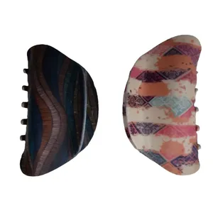 کلیپس مو زنانه مدل آبرنگ مجموعه 2 عددی