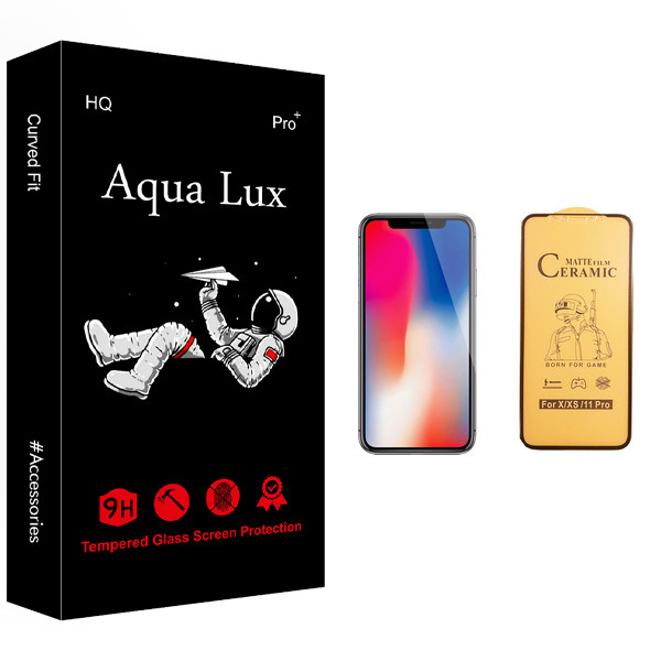 محافظ صفحه نمایش سرامیکی آکوا لاکس مدل +Pro مناسب برای گوشی موبایل اپل iPhone X