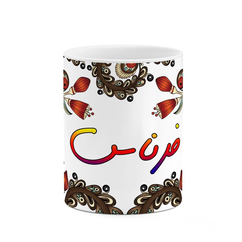 ماگ کاکتی مدل اسم فرناس طرح سنتی گل و بته کد mgh46386