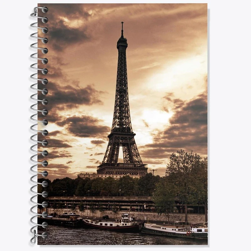 دفتر زبان 50 برگ خندالو مدل سه خط طرح برج ایفل کد 20761