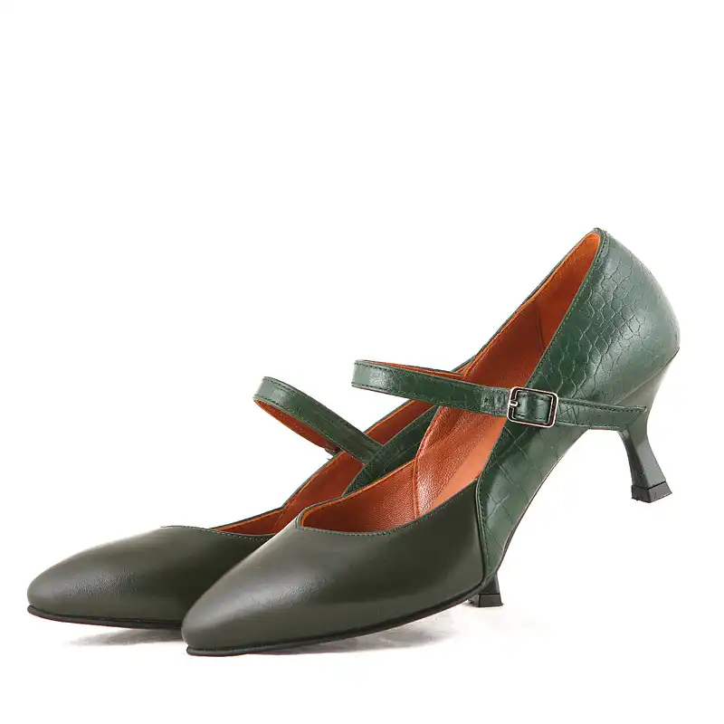 کفش زنانه چرم یلسان مدل اولویا کد PRM-603-sbz