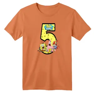 تی شرت آستین کوتاه بچگانه مدل باب اسفنجی کد ۷ رنگ گلبهی