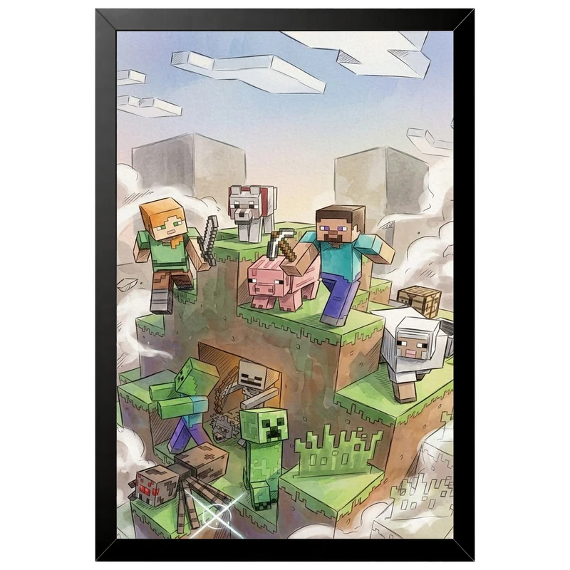 تابلو بکلیت طرح گیمینگ ماینکرفت Minecraft مدل B-po2269 فریم مشکی