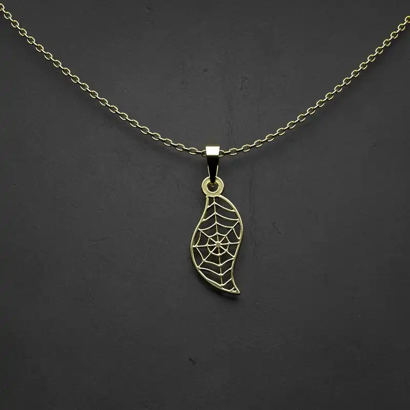 گردنبند طلا 18 عیار زنانه مدوپد مدل تارعنکبوت کد W2-1-1112