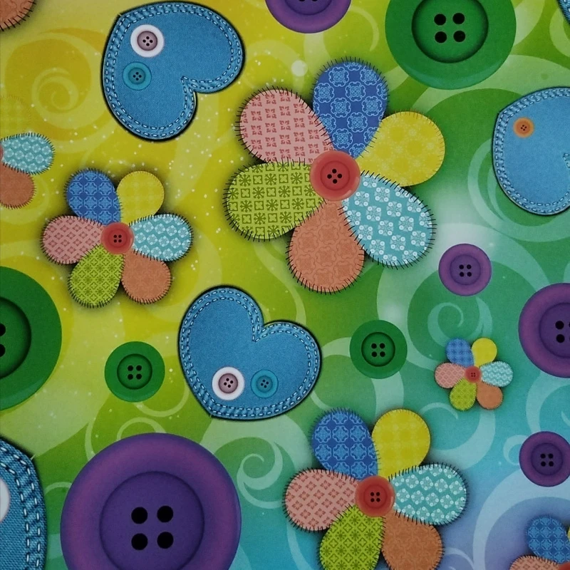 کاغذ کادو مدل دکمه و قلب بسته 5 عددی 