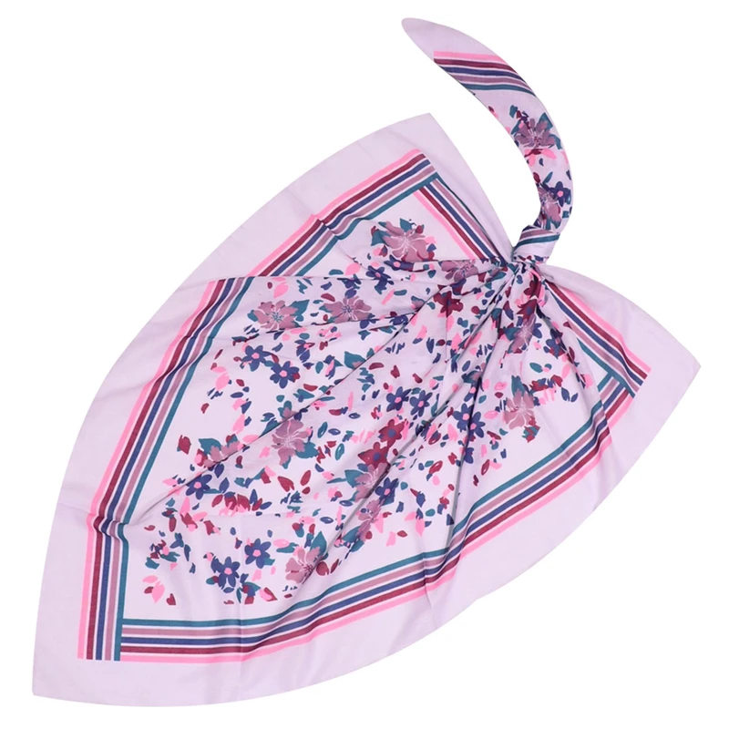 روسری زنانه آنالیا مدل نخ پنبه طرح شکوفه پاییزی کد 5028