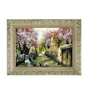 تابلو فرش ماشینی طرح دستبافت مدل کوچه قدیمی کد 7572