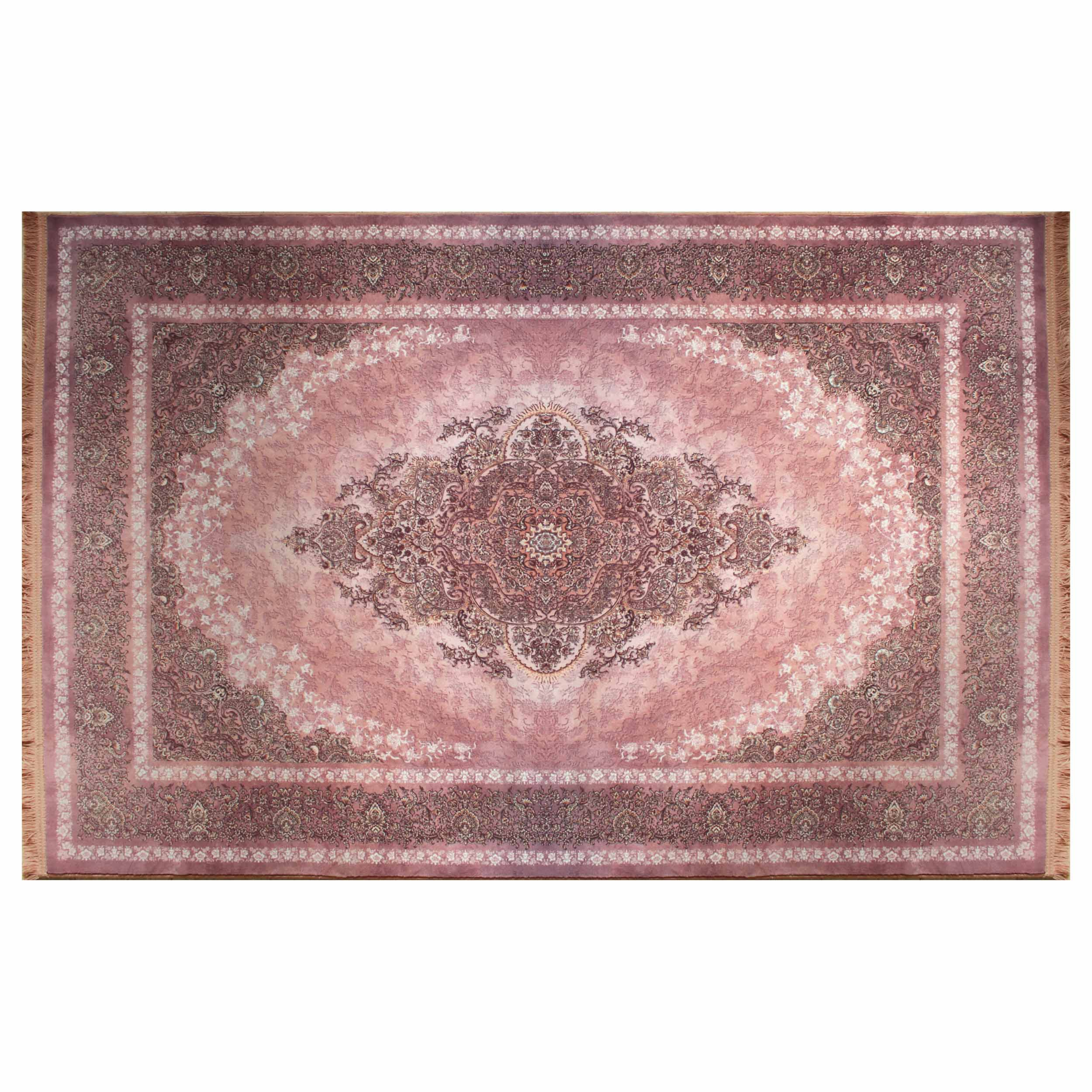 فرش ماشینی طرح مورگانیت زمینه صورتی