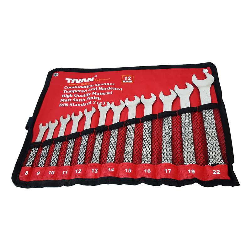 آچار یکسر تخت و یکسر رینگی تیوان مدل HT - 001212 مجموعه 12 عددی