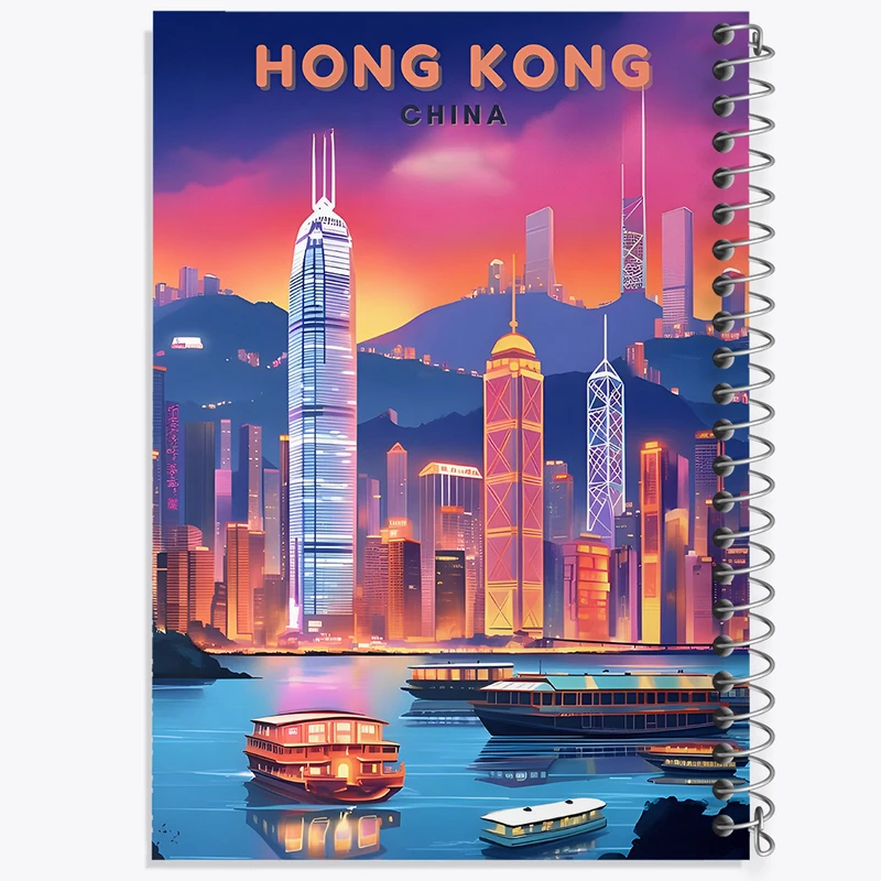 دفتر ژورنال نویسی 50 برگ خندالو مدل نقطه ای طرح هنگ کنگ (Hong Kong) کد F6306