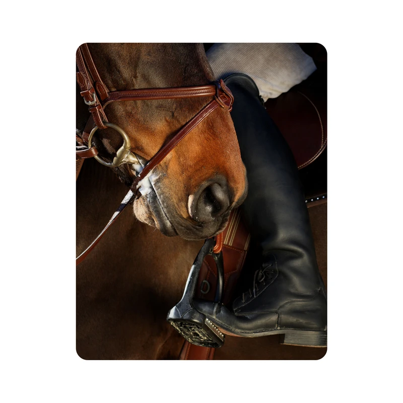 ماوس پد اطلس آبی طرح  اسب و اسب سوار   مدل T6958