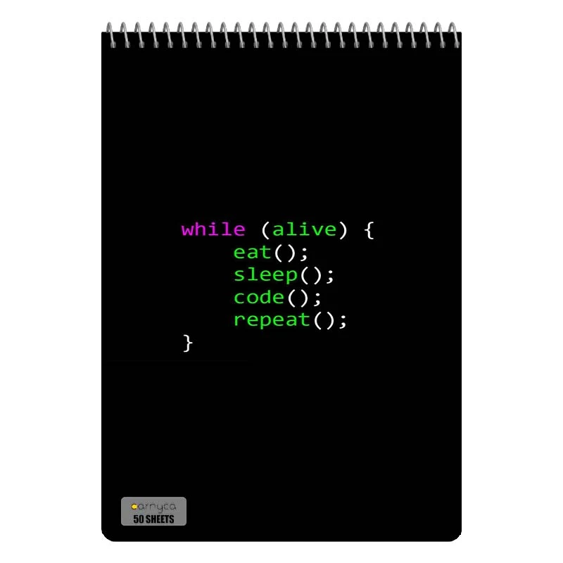 دفتر نقاشی 50 برگ سیمی کارنیکا طرح برنامه نویسی Programming کد 40896