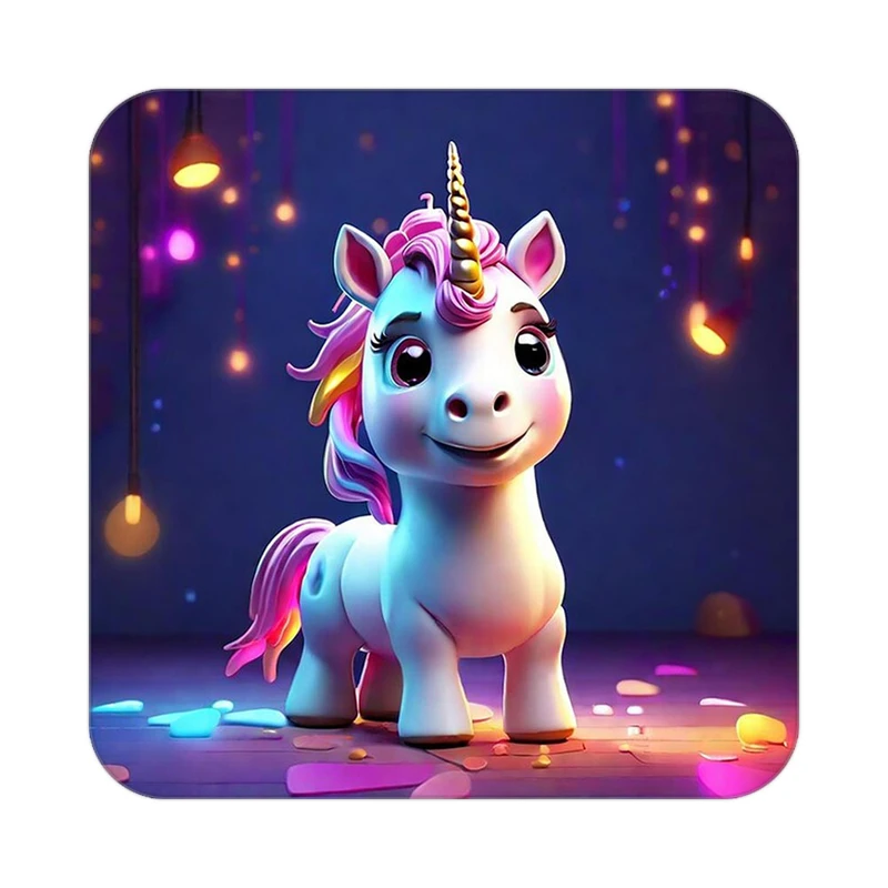 زیر لیوانی کاکتی طرح اسب تک شاخ و یونیکورن مدل mp30775