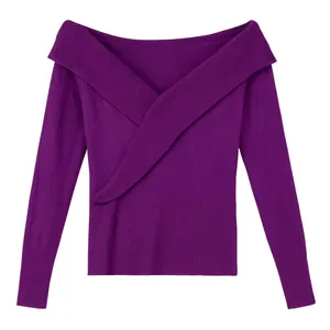 پلیور یقه قایقی زنانه کد 2348