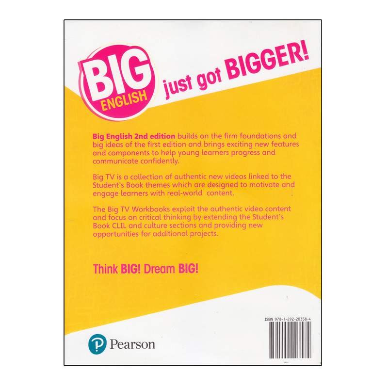 کتاب Big English Big TV 1 Workbook 2nd Edition اثر جمعی از نویسندگان انتشارات الوندپویان