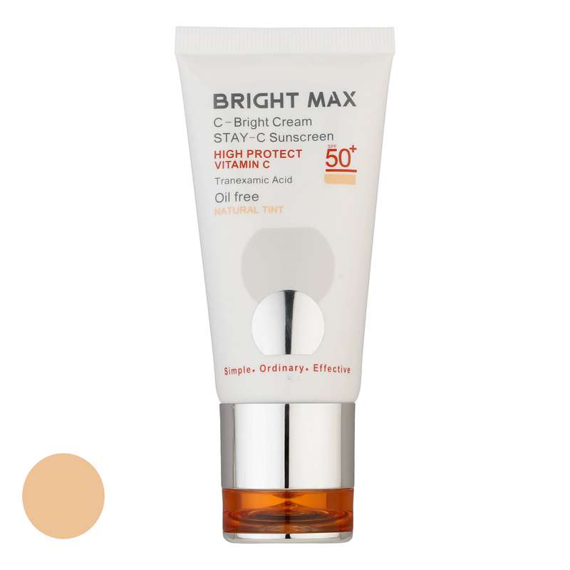 کرم ضد آفتاب رنگی برایت مکس SPF 50 مدل C-B مناسب انواع پوست حجم 50 میلیلیتر کرم ضد آفتاب رنگی برایت مکس SPF 50 مدل C-B مناسب انواع پوست حجم 50 میلیلیتر
