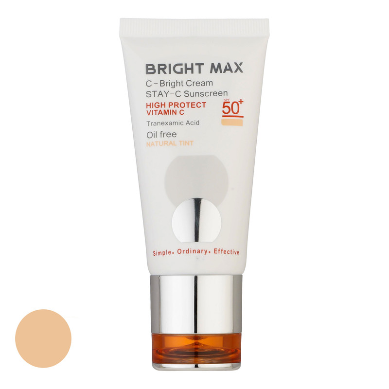 کرم ضد آفتاب رنگی برایت مکس SPF 50 مدل C-B مناسب انواع پوست حجم 50 میلیلیتر کرم ضد آفتاب رنگی برایت مکس SPF 50 مدل C-B مناسب انواع پوست حجم 50 میلیلیتر
