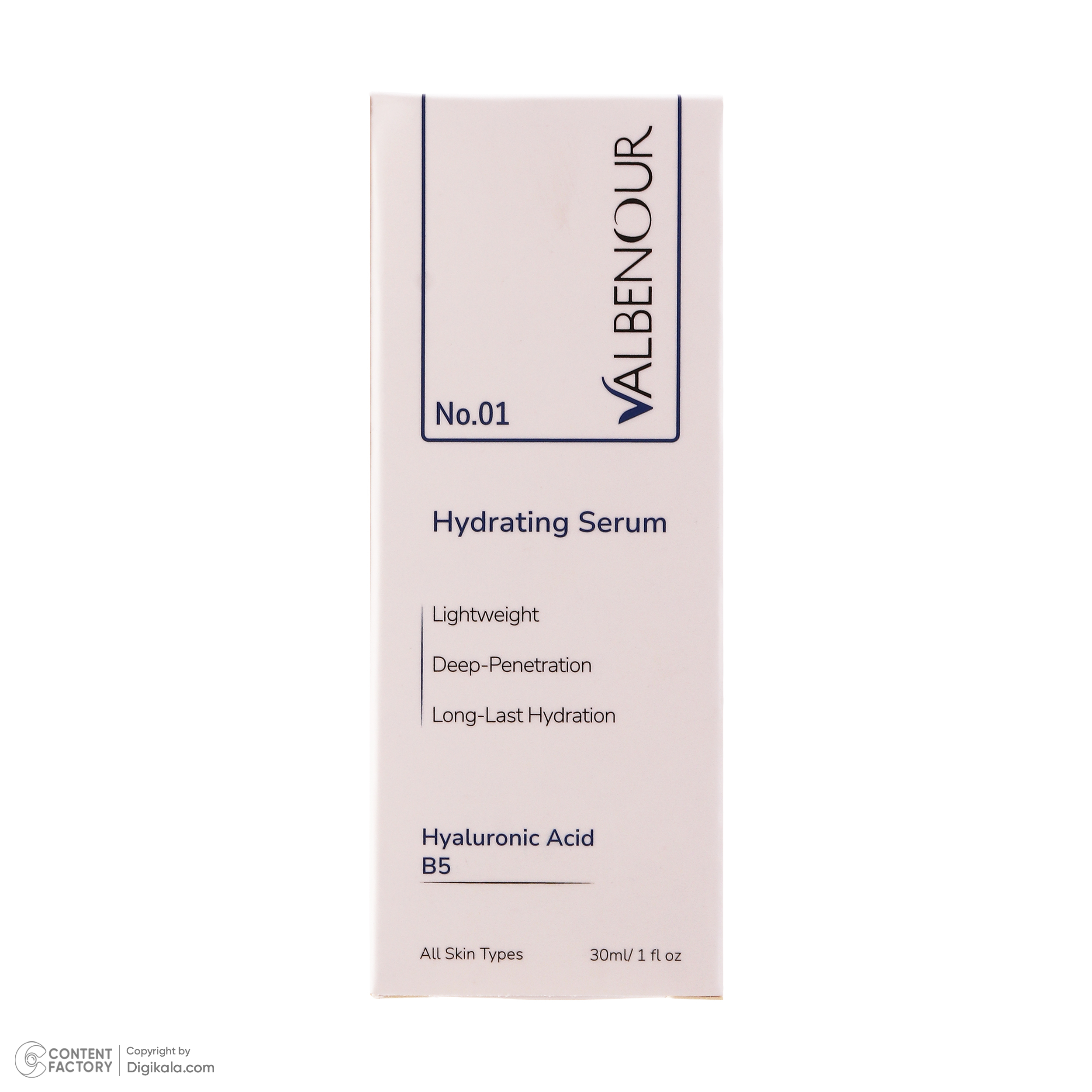 سرم آبرسان صورت والبنور مدل هیالورونیک اسید مناسب برای انواع پوست حجم 30 میلی لیتر