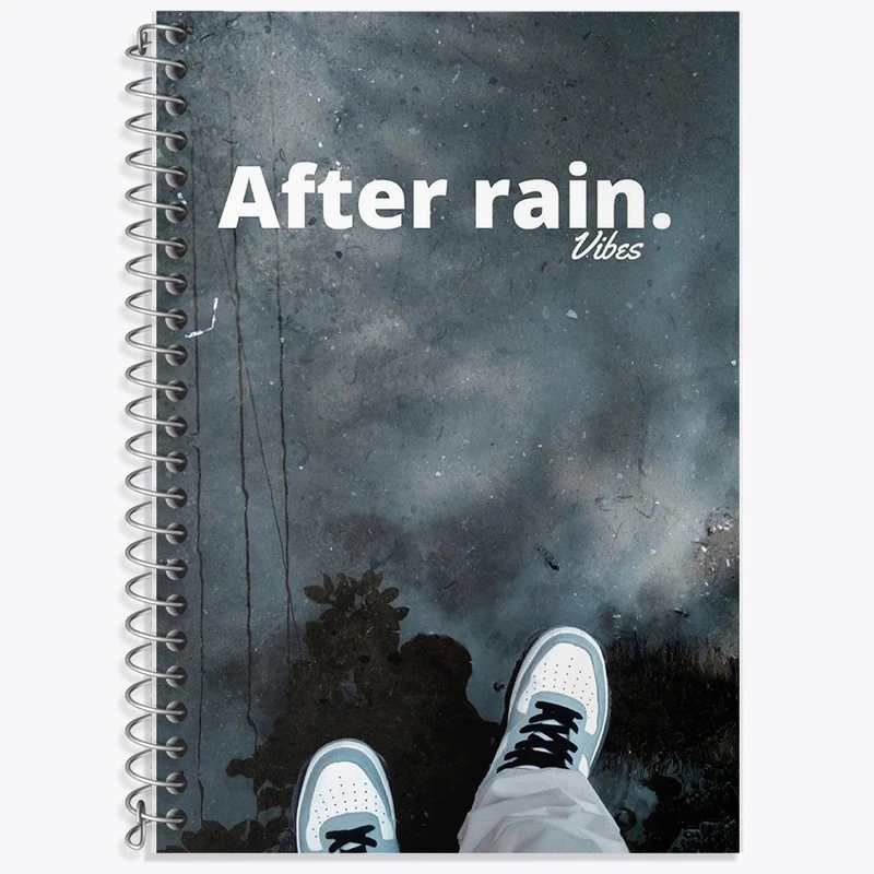 دفتر زبان 50 برگ خندالو مدل دو خط طرح After Rain کد F1123