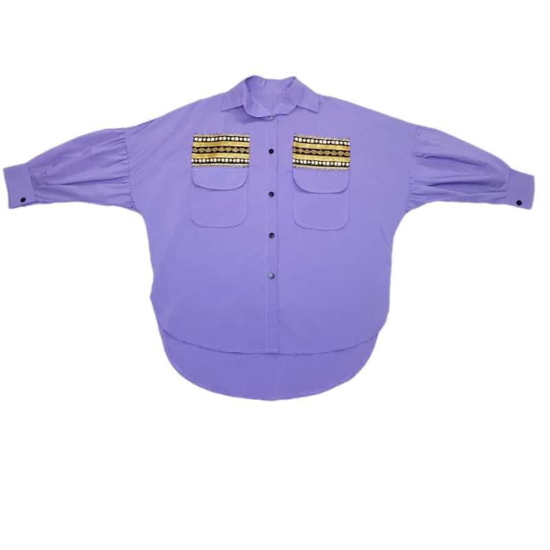 مانتو زنانه مدل پیراهنی رنگ بنفش