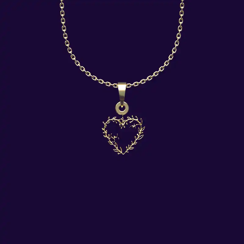 گردنبند طلا 18 عیار زنانه مدوپد مدل  طرح قلب کد DD1202