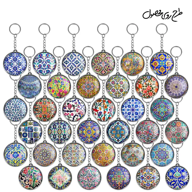 جاکلیدی خندالو طرح کاشی مدل دوطرفه کد 6 مجموعه 36 عددی