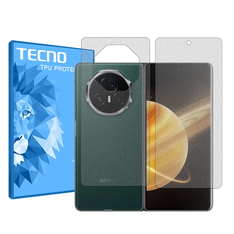 محافظ صفحه نمایش مات تکنو مدل Resistant مناسب برای گوشی موبایل آنر Magic V3 به همراه محافظ پشت گوشی 