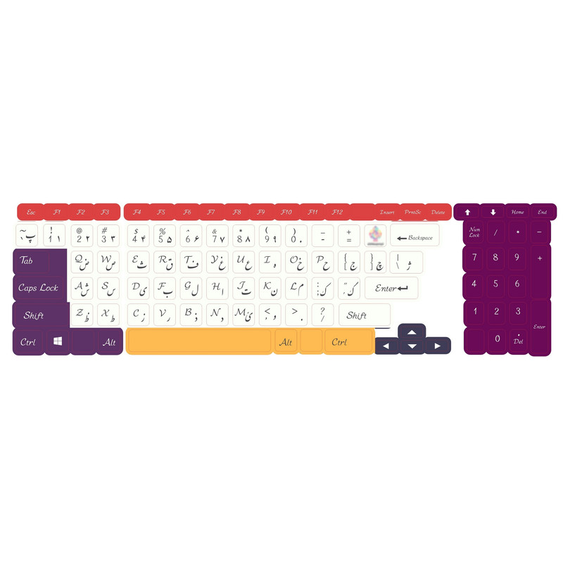 برچسب کیبورد حروف فارسی کد 088