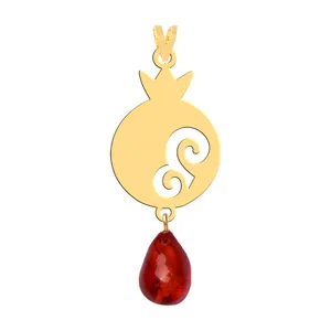 آویز گردنبند طلا 18 عیار زنانه فرشته طرح انار یلدا WNLAAN-000065