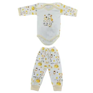 ست بادی و شلوار نوزادی مدل زرافه YZ-N2-1