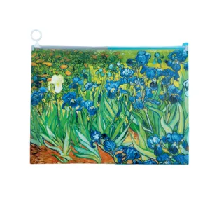 پوشه مدل زیپ دار طرح نقاشی ونگوگ زنبق