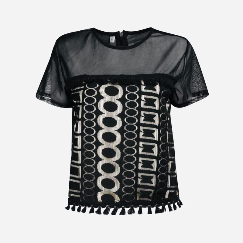 بلوز آستین کوتاه زنانه مدل آویزدار