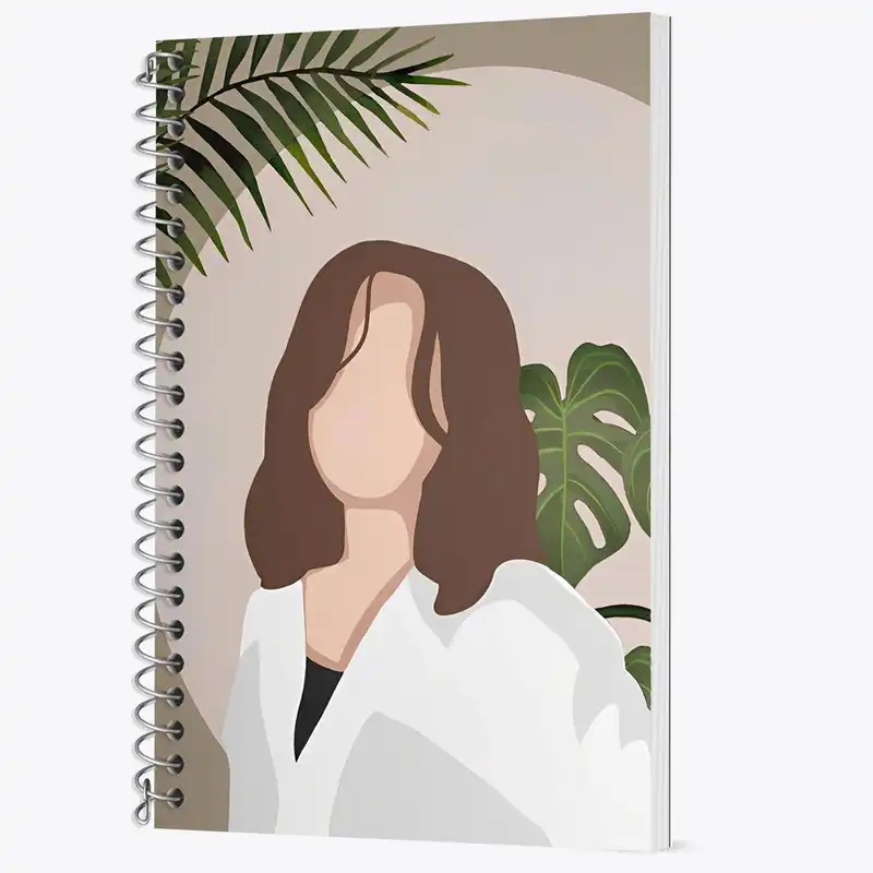 دفتر زبان 50 برگ خندالو مدل سه خط طرح مینیمال دخترانه کد 28703