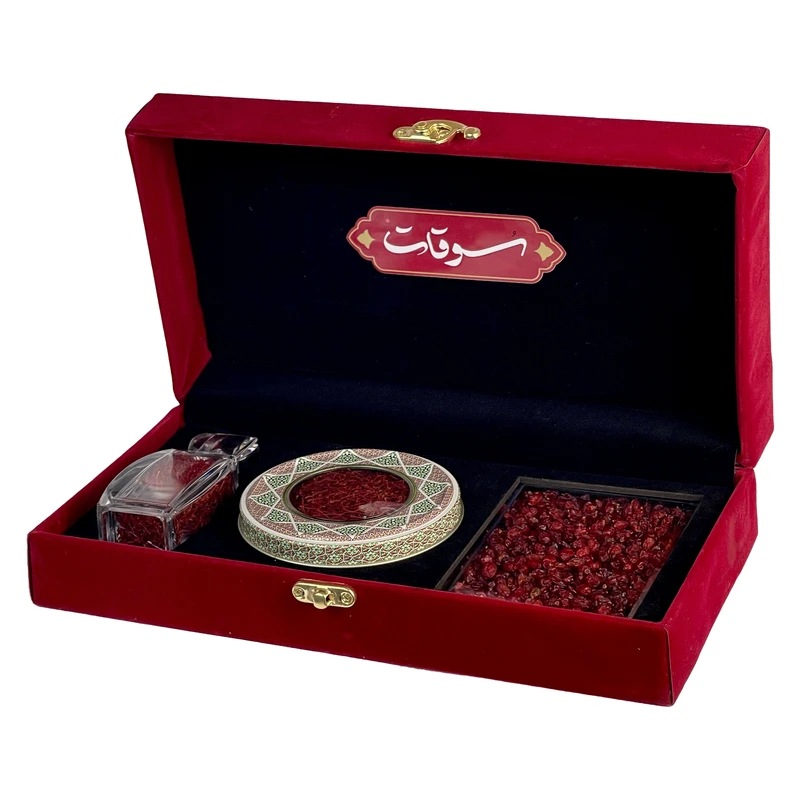 زعفران سرگل سوقات - 7 گرم به همراه زرشک مجموعه 3 عددی