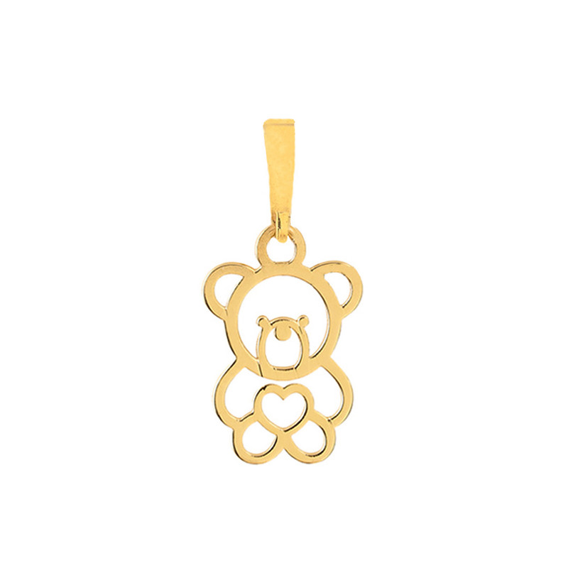 آویز گردنبند کودک طلا 18 عیار درنیتا گلد مدل خرس تدی