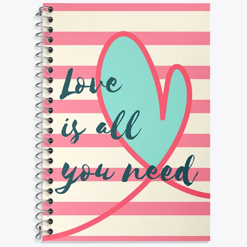 دفتر زبان 50 برگ خندالو مدل سه خط طرح Love Is All You Need کد N317