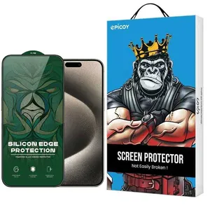 Glass Screen Protector Epicoy Silicon Edges Privacy For Apple iPhone 15 Pro Max