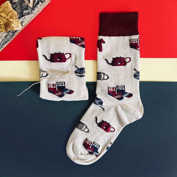 جوراب ساق بلند زنانه ال سون مدل چای پوش کد PH930 - - 3