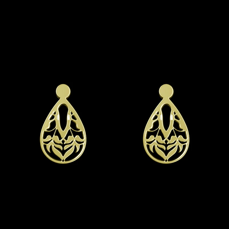 گوشواره طلا 18 عیار زنانه مدوپد مدل هندسی کد GA1-13634