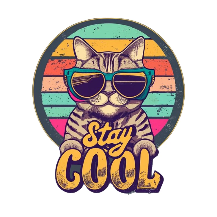 استیکر پارچه و لباس پاد آفرین مدل گربه کد 645