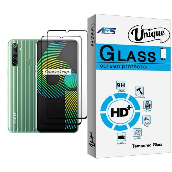 محافظ صفحه نمایش ای اف اس مدل Unique Glass MIX002 مناسب برای گوشی موبایل ریلمی 6i بسته دو عددی