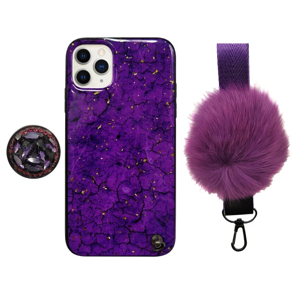 کاور مدل پام پام کد 0011 مناسب برای گوشی موبایل اپل IPHONE 11 PRO MAX به همراه بند و پایه نگهدارنده
