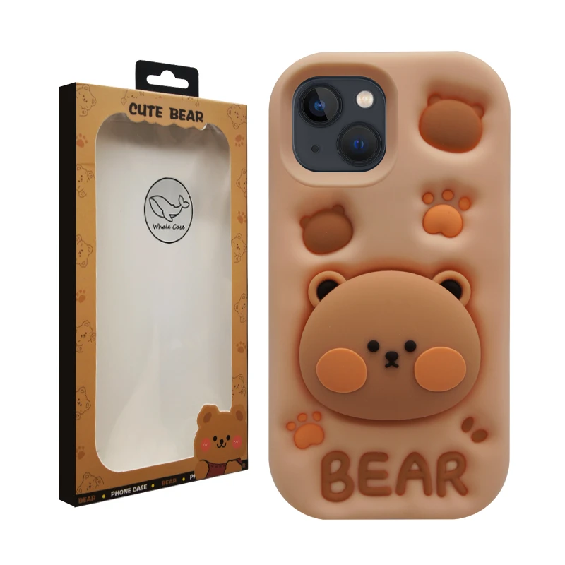 کاور وال کیس مدل Cute Bear مناسب برای گوشی موبایل اپل iPhone 13 / 14 / 15