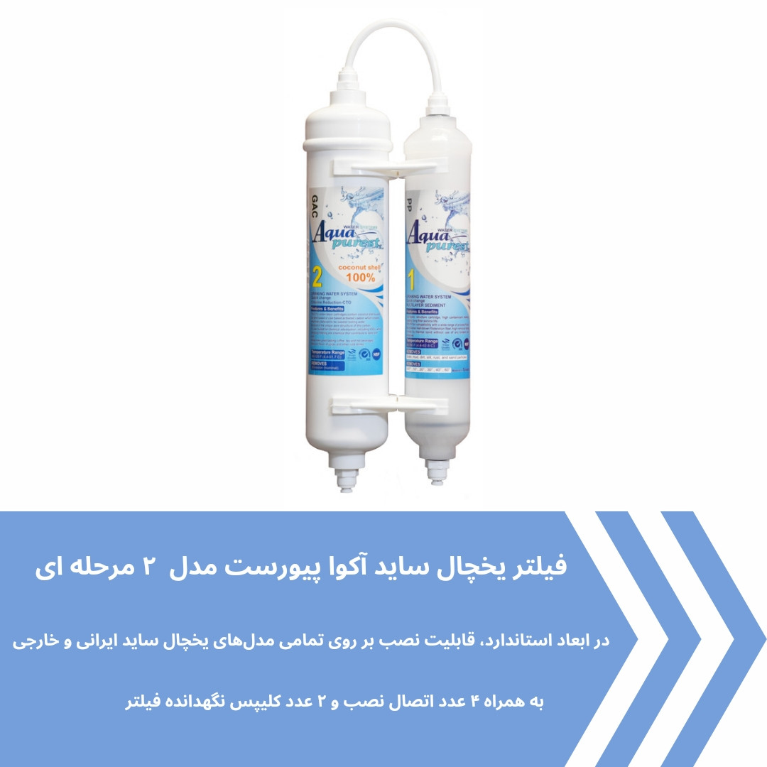 فیلتر یخچال ساید بای ساید آکوا پیورست مدل GAC-PP 2500G مجموعه 4 عددی فیلتر یخچال ساید بای ساید آکوا پیورست مدل GAC-PP 2500G مجموعه 4 عددی