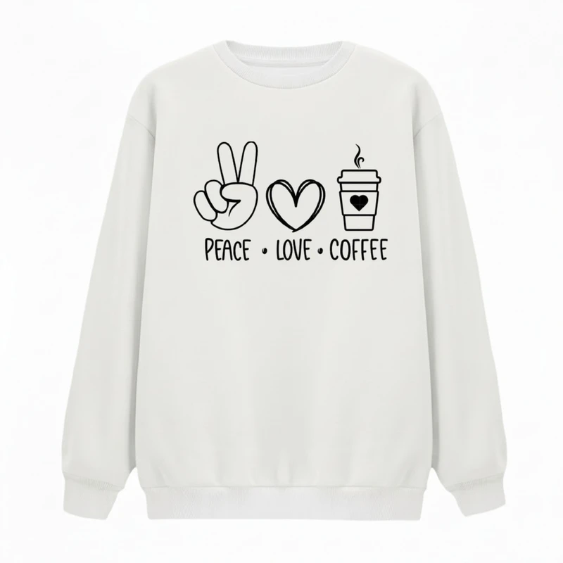 سویشرت زنانه مدل عشق و صلح کد v1 