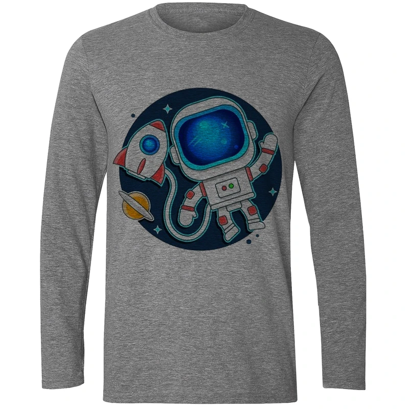تی شرت آستین بلند مردانه مدل آدم فضایی F371